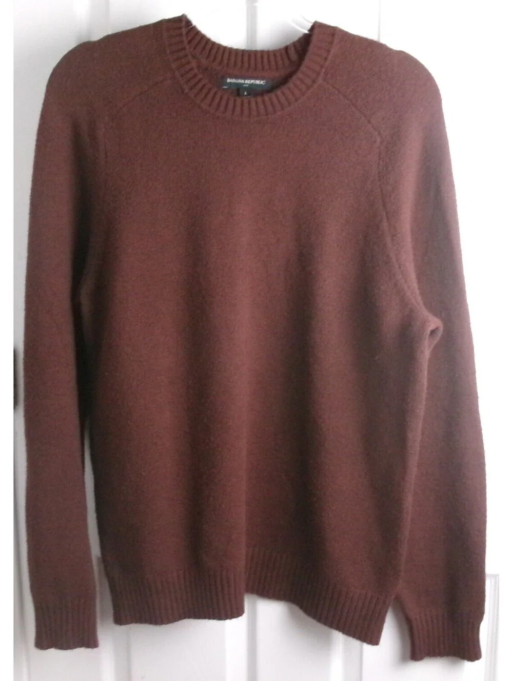 Banana Republic Mens Large Brown Crew Neck Knit Sweater Cotton Blend